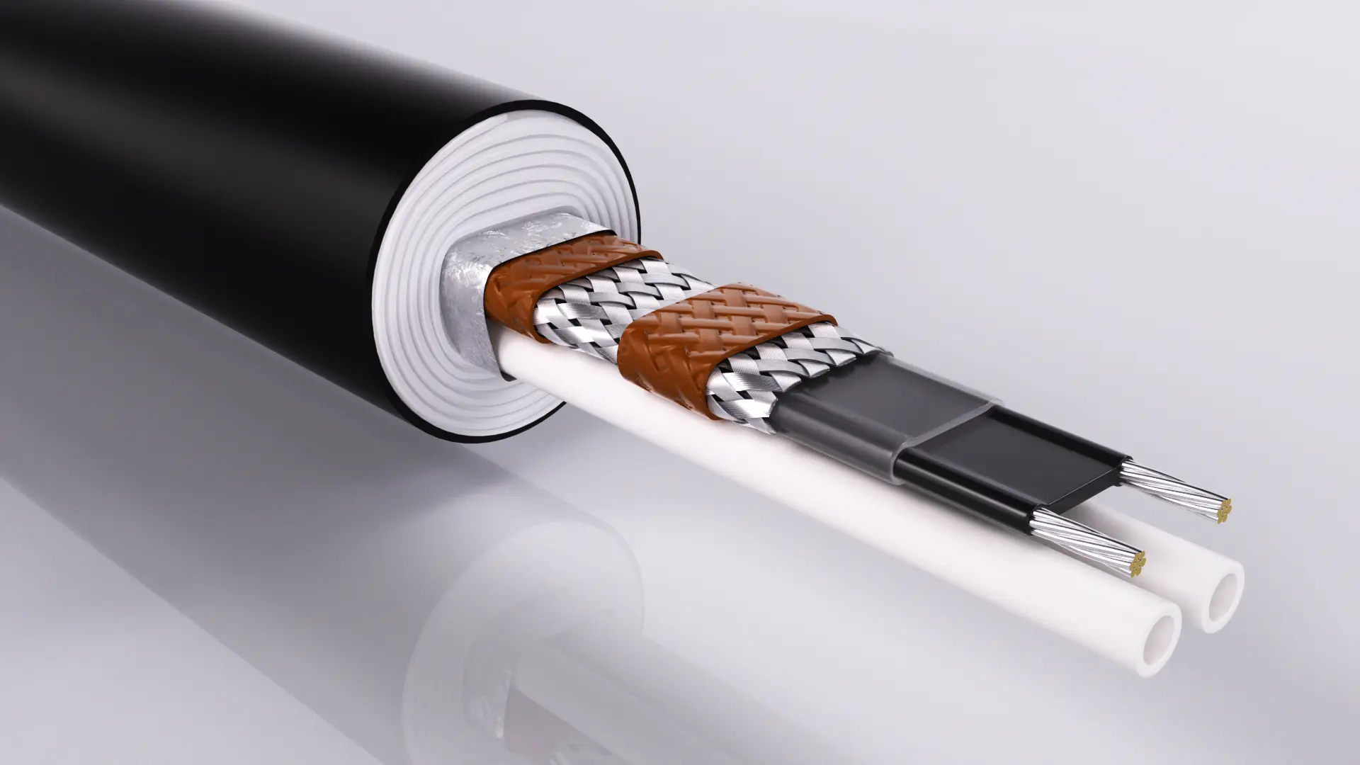 Paquete de tubos de rastreo eléctrico autoregulante de temperatura media EHTP